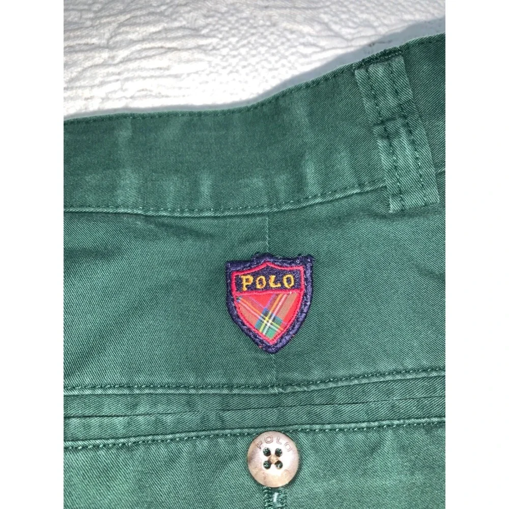 Polo Golf Ralph Lauren Mens 30x29 Vintage Pleated Chino Pants Green Cotton